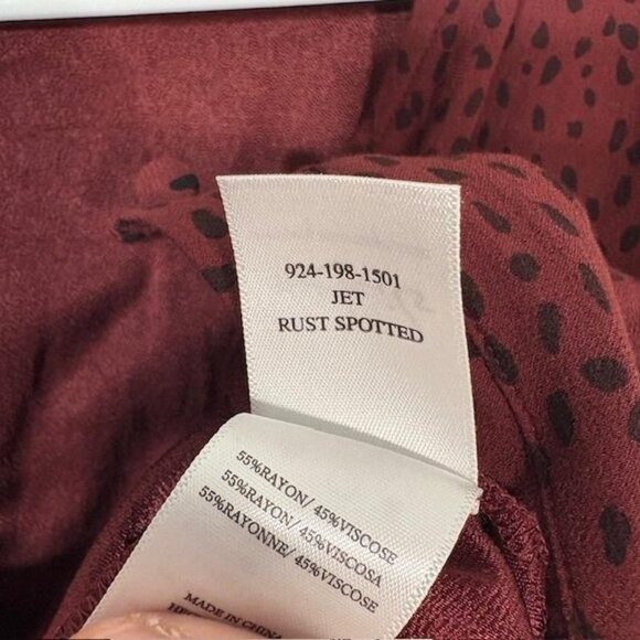 Rails Jumpsuit Womens XS Rust Spotted Jet Short Sleeve Tie Waist V Neck Wide Leg - Picture 6 of 8